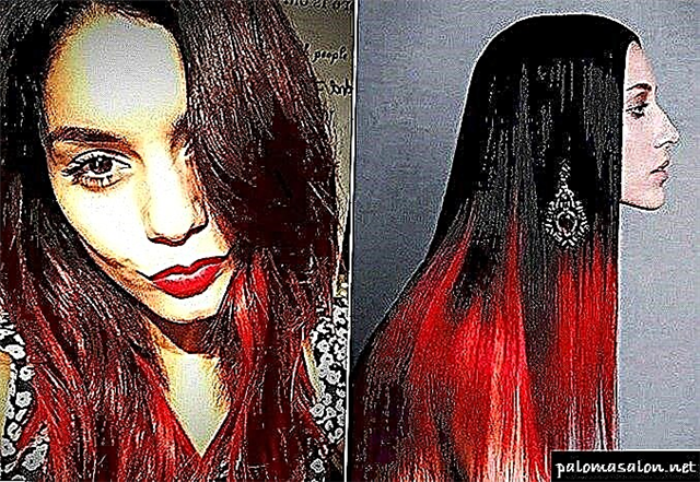Омбре во црвена боја за темна коса