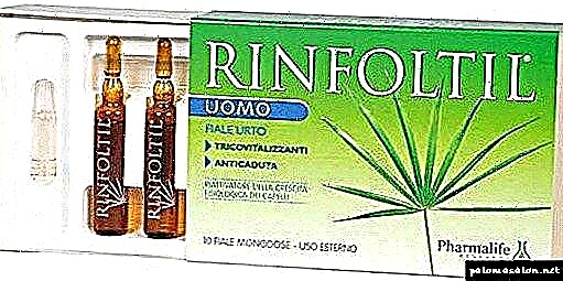 Follas de caída de cabelo Rinfoltil: composición, instrucións e revisións sobre a droga